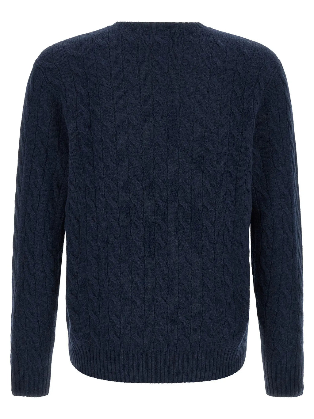 Gilet en laine bleu marine polo ralph lauren avec motif torsadé et bords côtelés manches et taille