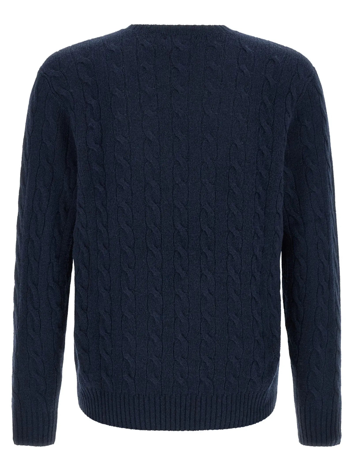 Gilet en laine bleu marine polo ralph lauren avec motif torsadé et bords côtelés manches et taille
