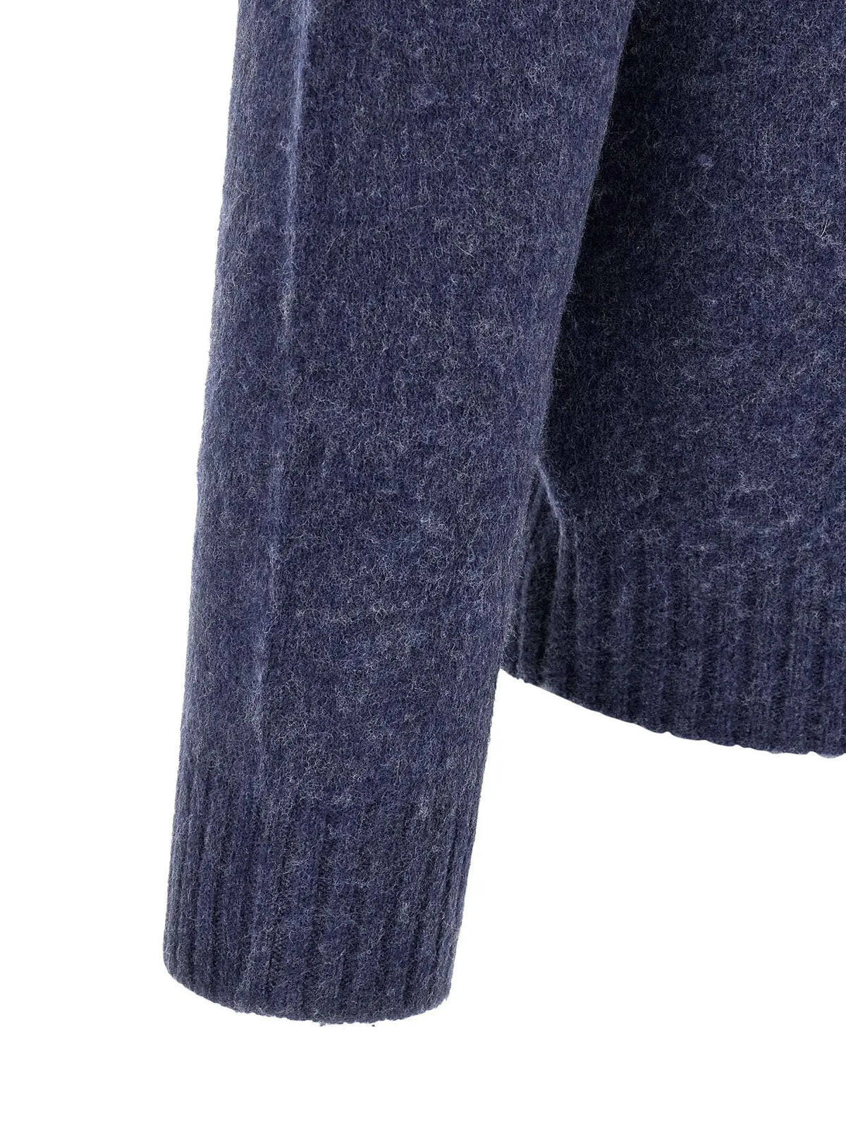 Manche de cardigan polo ralph lauren en laine bleu marine avec poignet côtelé et tissu texturé