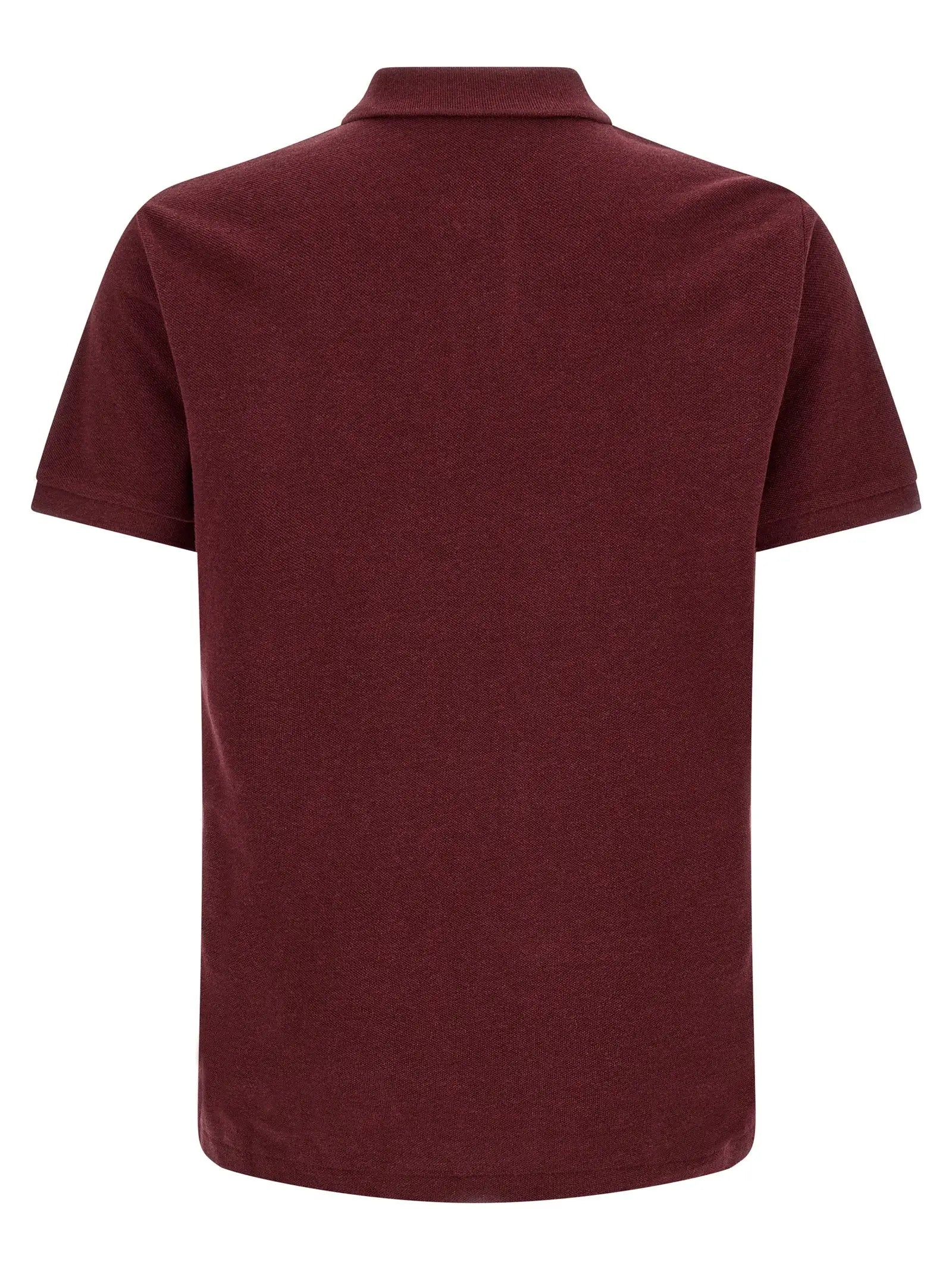 Polo ralph lauren bordeaux coton polo shirt en coton texturé avec col classique et manches courtes bordeaux