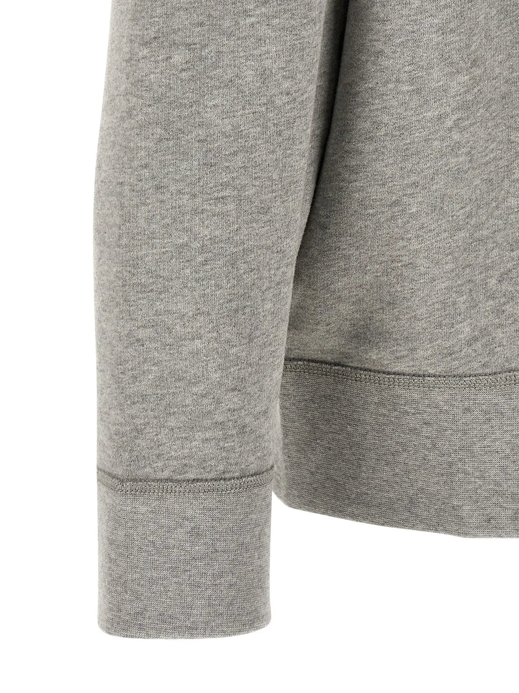 Manche de sweat-shirt gris chiné polo ralph lauren en coton avec poignets et ourlet côtelés
