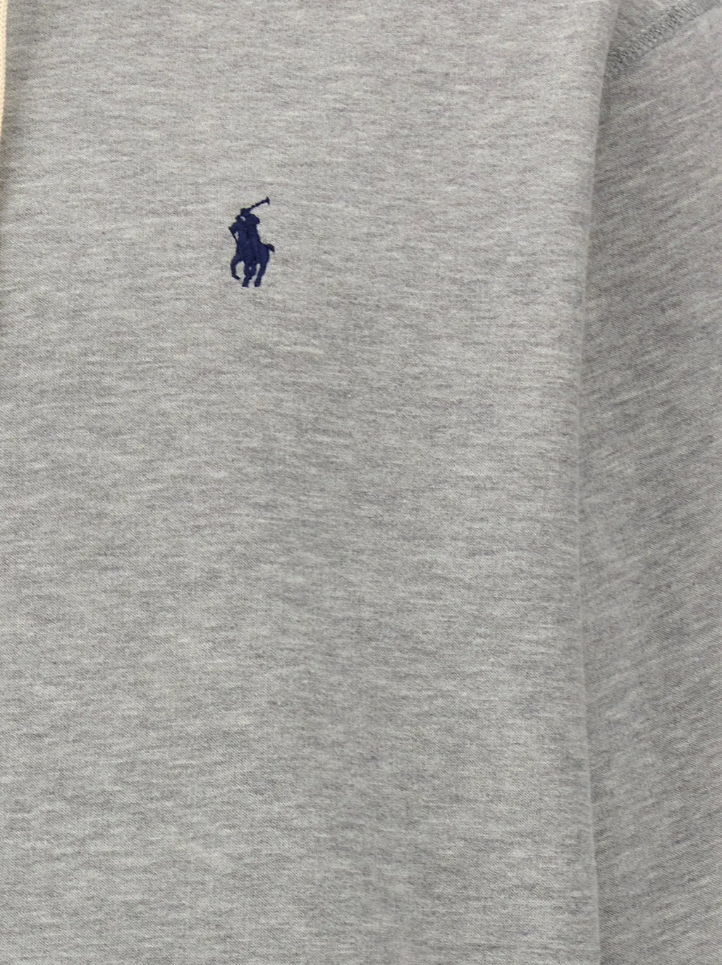 Sweatshirt polo ralph lauren gris en coton avec logo joueur de polo brodé bleu marine
