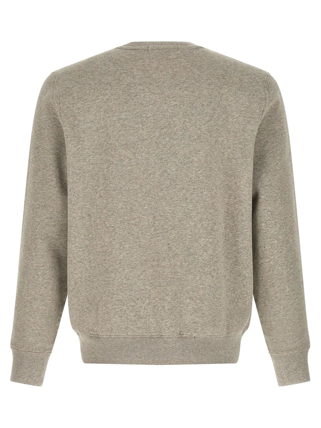 Sweatshirt coton gris heather avec col rond et poignets côtelés polo ralph lauren