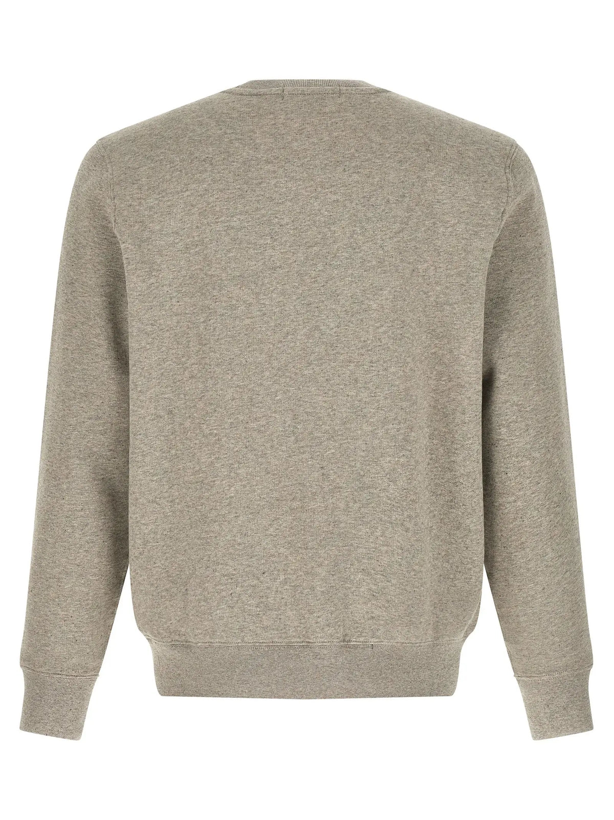 Sweatshirt coton gris heather avec col rond et poignets côtelés polo ralph lauren