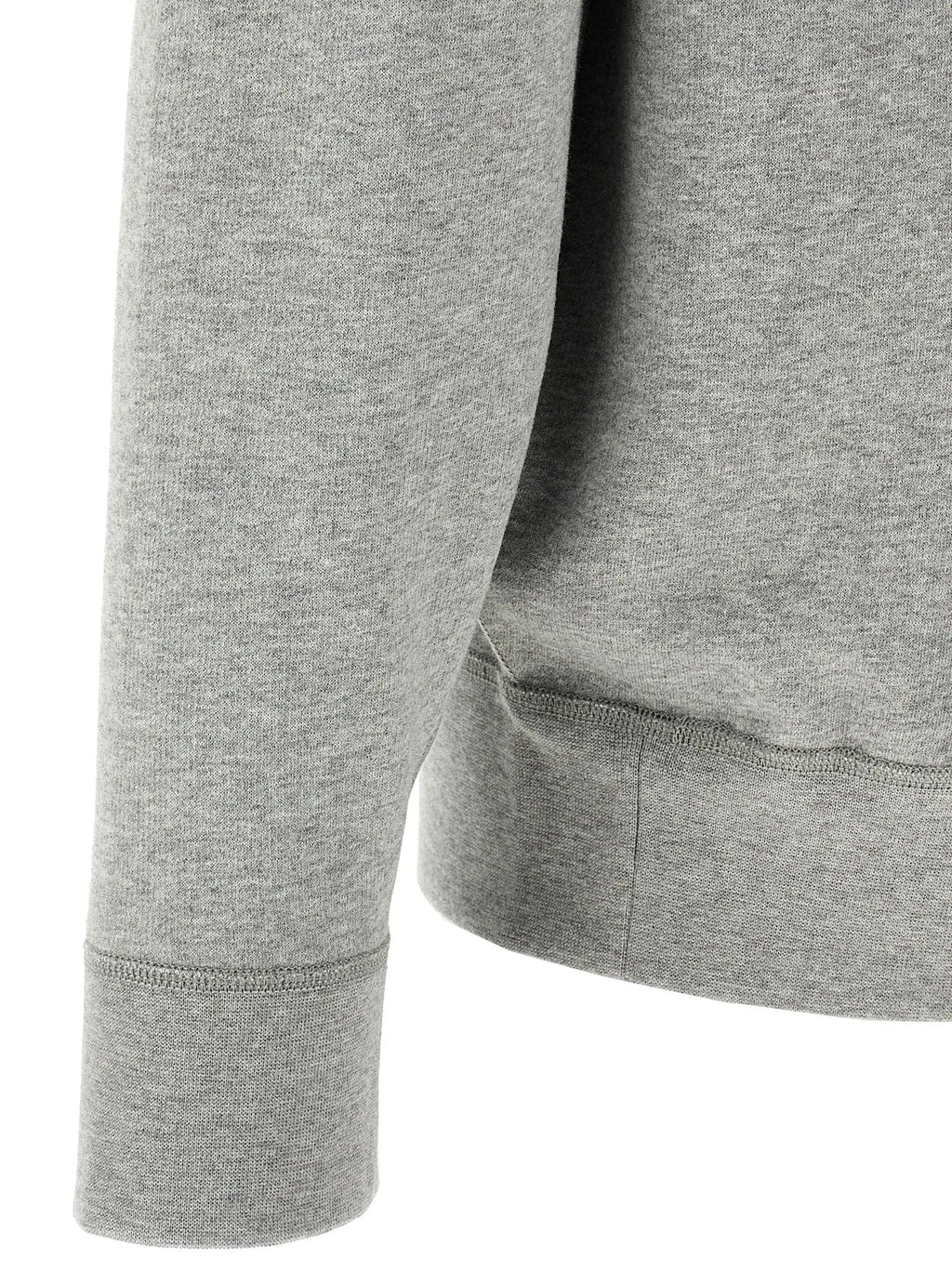 Manche de sweat-shirt polo ralph lauren gris en coton avec poignets et ourlet côtelés