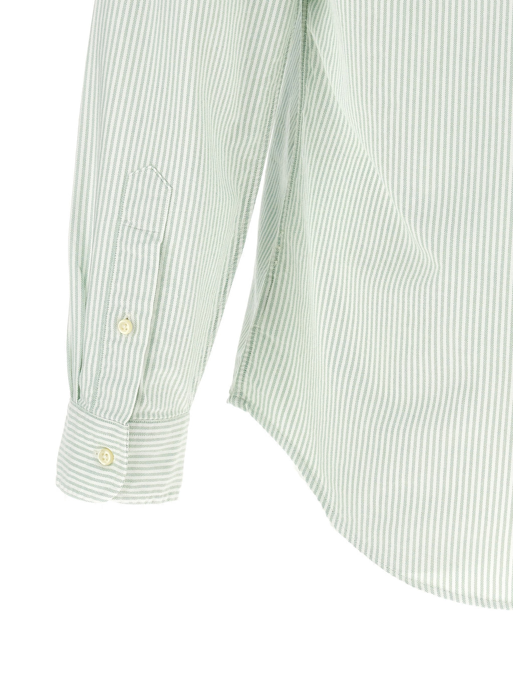 Chemise en coton bicolore Polo Ralph Lauren, vue de face, détails du col et des manches, style élégant et classique.