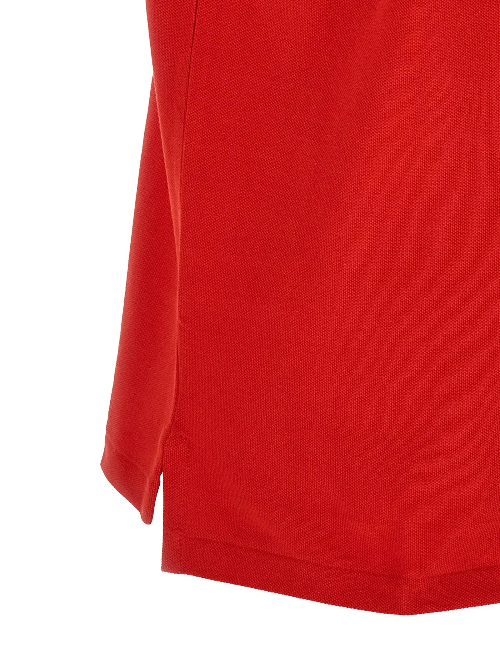 Polo ralph lauren multicolor polo en coton rouge vif avec tissu piqué texturé et ourlet soigneusement cousu