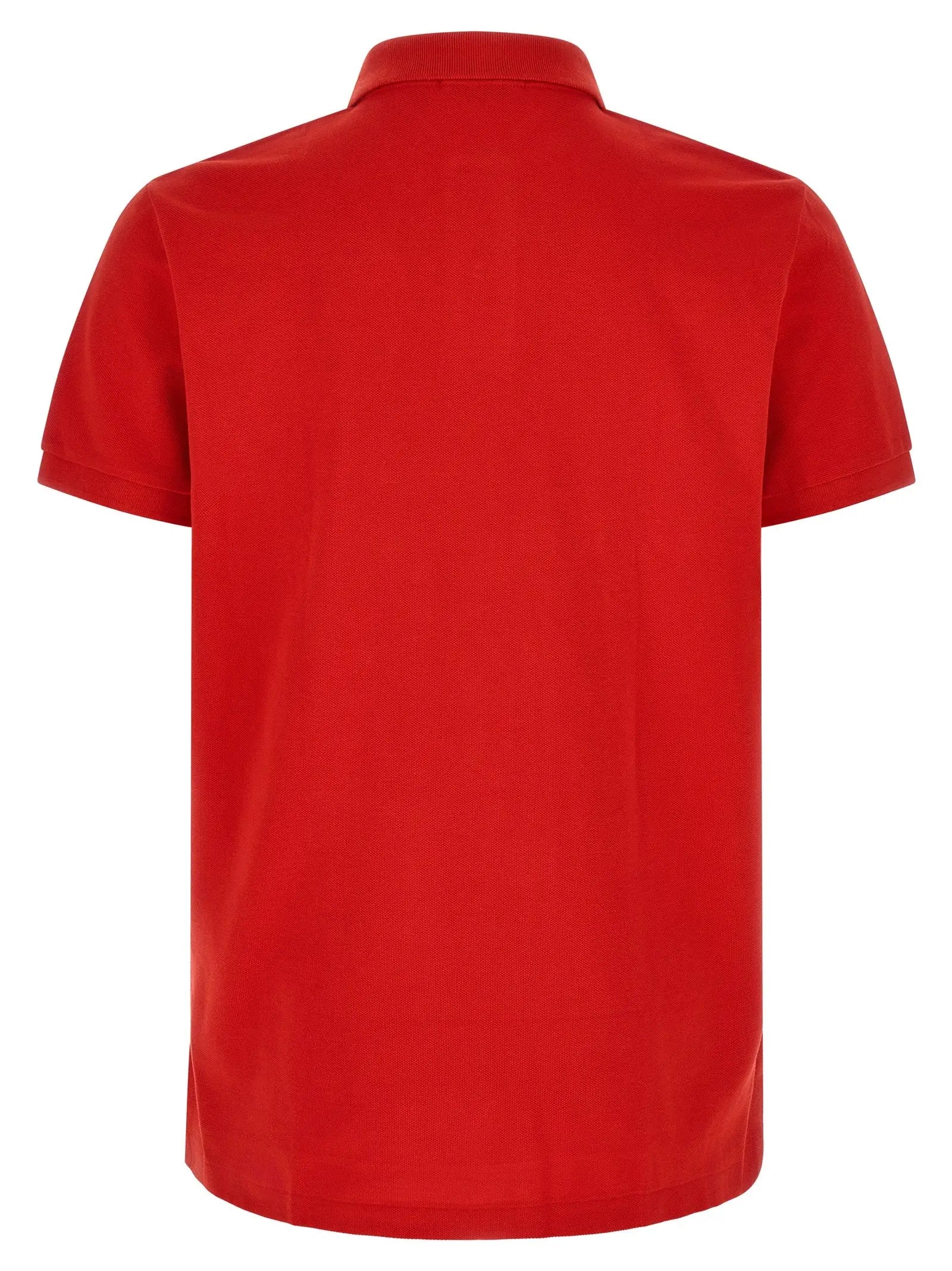 Polo ralph lauren multicolor cotton polo shirt rouge à manches courtes avec col classique et tissu texturé