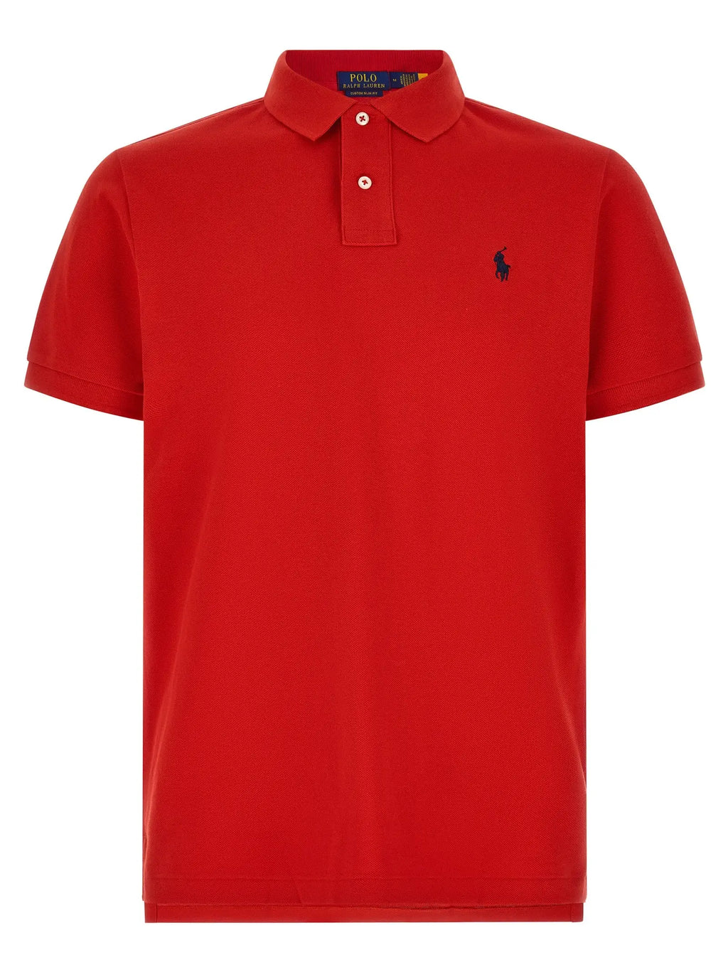 Polo ralph lauren multicolor polo en coton rouge avec logo chevalier bleu marine brodé et boutons dorés