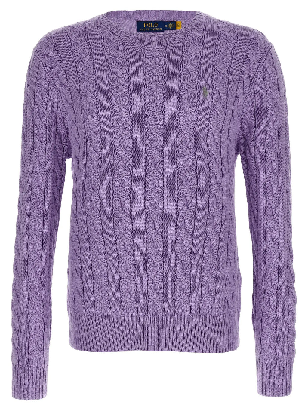 Cardigan en coton violet polo ralph lauren avec col rond classique, manches côtelées et logo sur le col