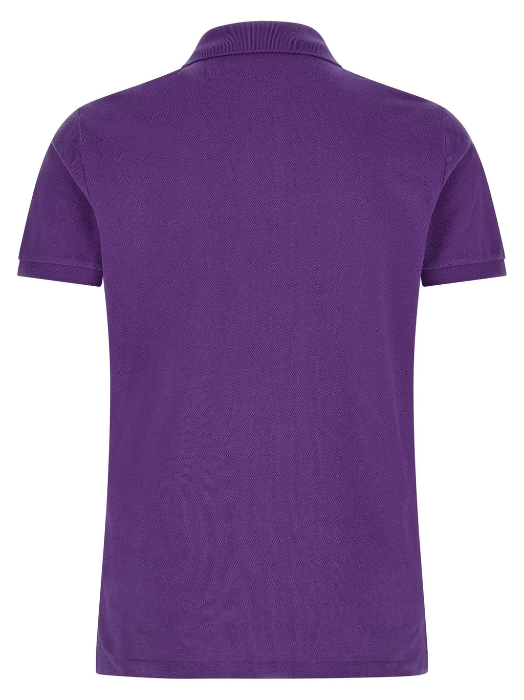 Polo ralph lauren polo violet en coton avec manches courtes, col côtelé et tissu texturé