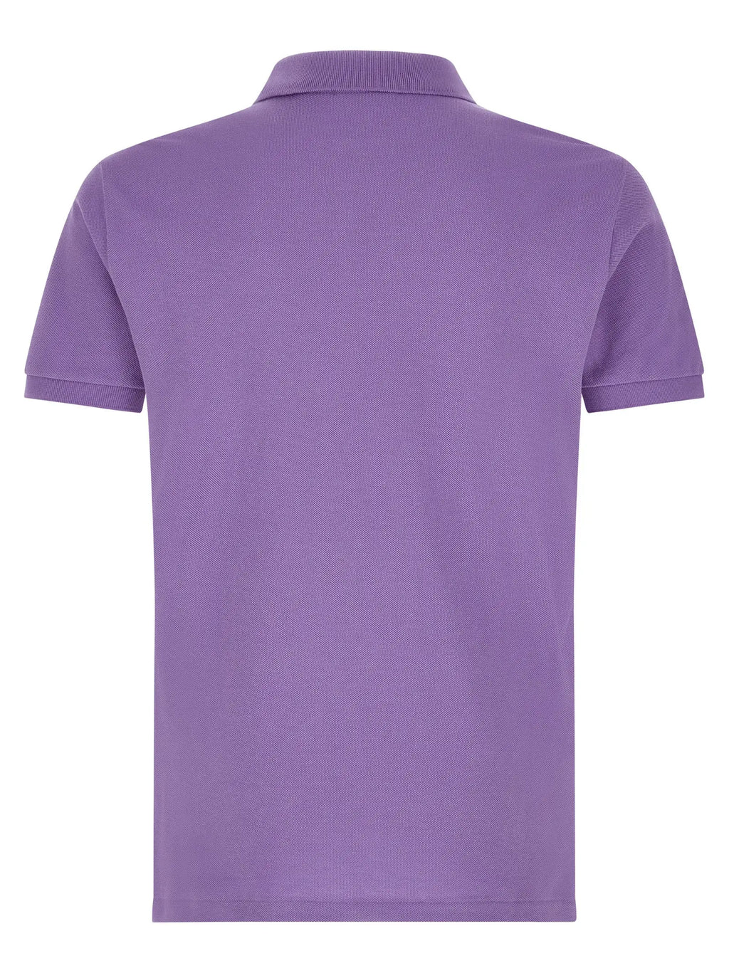 Polo ralph lauren chemise polo violette en coton avec col côtelé et manches courtes en tissu piqué texturé