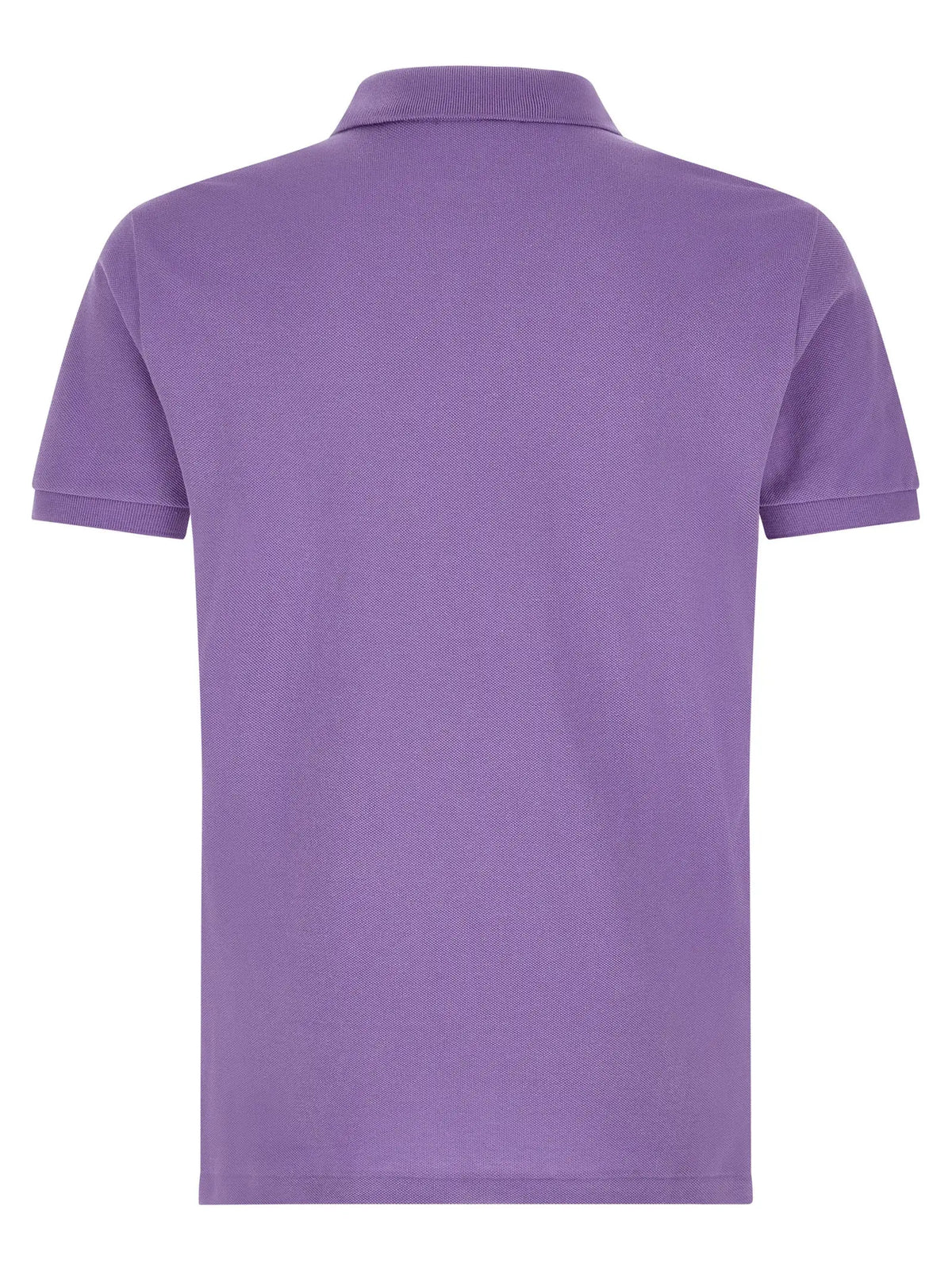Polo ralph lauren chemise polo violette en coton avec col côtelé et manches courtes en tissu piqué texturé