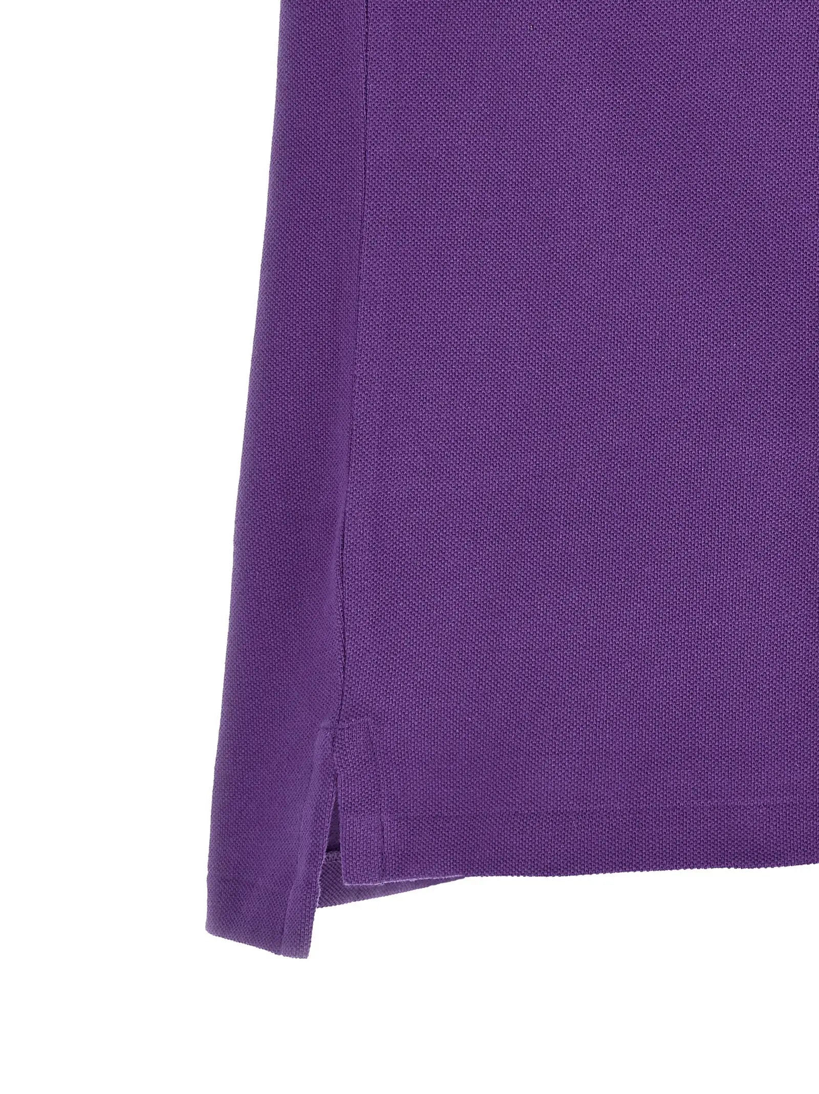 Polo ralph lauren polo violet en coton avec tissu piqué texturé et ourlet ajusté soigné