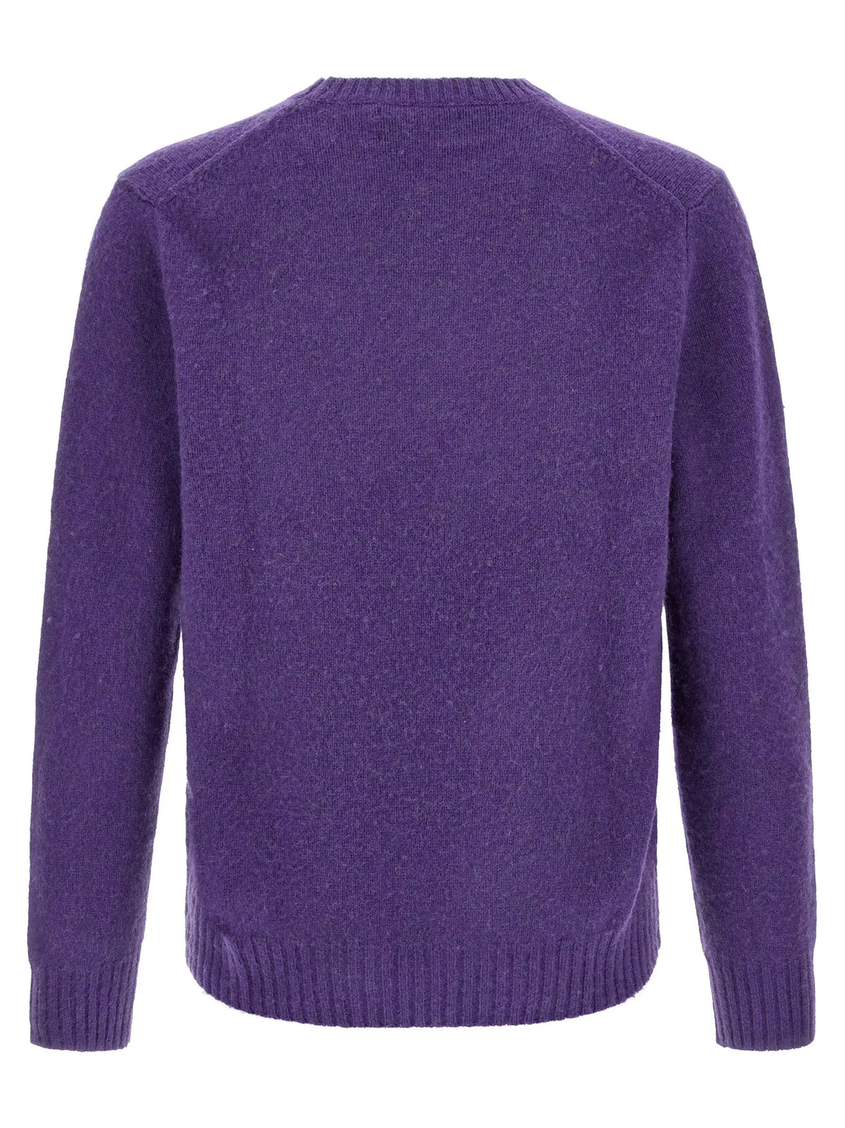 Cardigan en laine polo ralph lauren violet riche avec poignets et ourlet côtelés finement tricoté