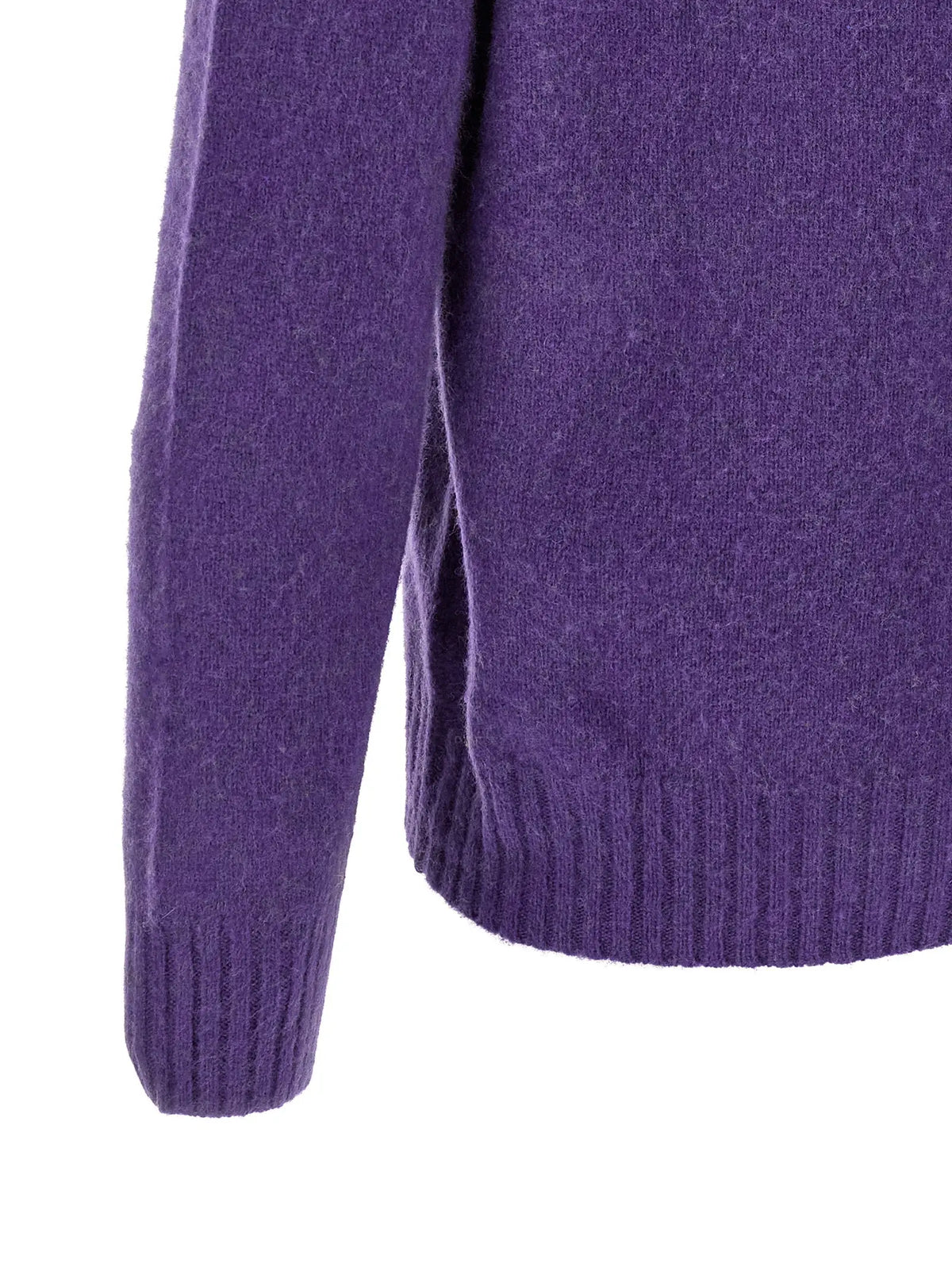 Cardigan en laine violet riche polo ralph lauren avec poignets et ourlet côtelés