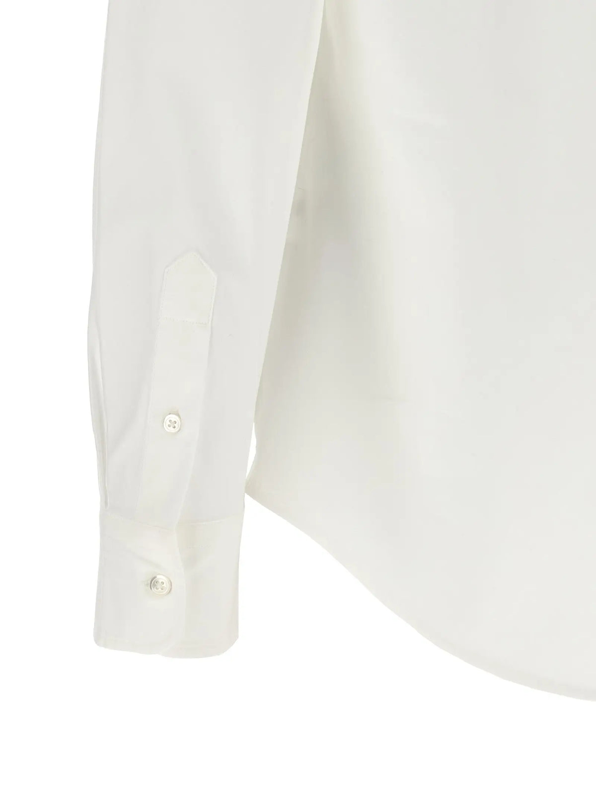 Manche de chemisier blanc en coton polo ralph lauren avec finition soignée et texture subtile du tissu