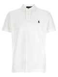 Polo ralph lauren polo en coton blanc avec logo marine brodé poitrine et boutons assortis