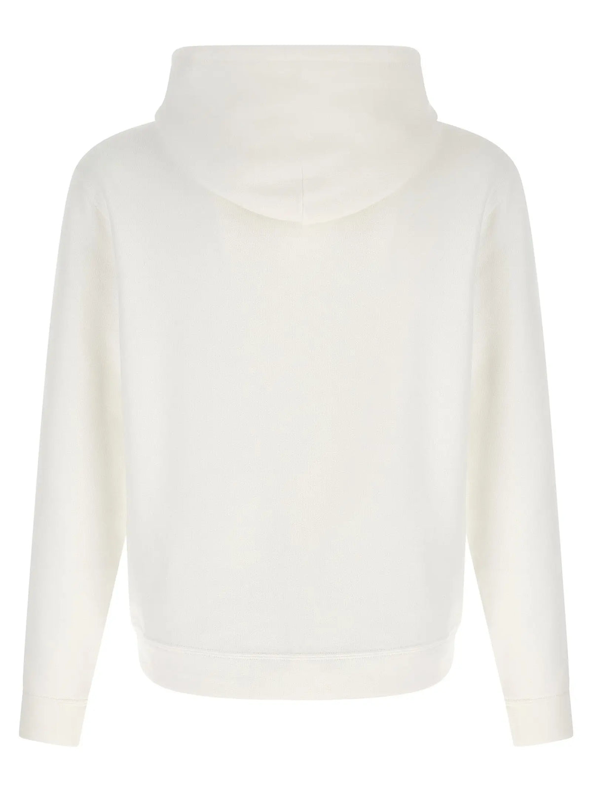 Polo ralph lauren sweat-shirt en coton blanc crème avec coupe décontractée et poignets côtelés doux