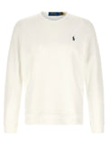 Sweatshirt polo ralph lauren blanc en coton avec logo brodé bleu marine sur la poitrine
