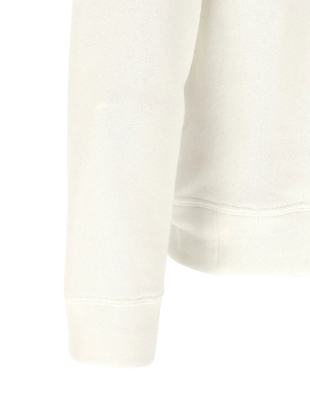 Sweatshirt polo ralph lauren blanc en coton crème manches longues avec poignets et ourlet côtelés