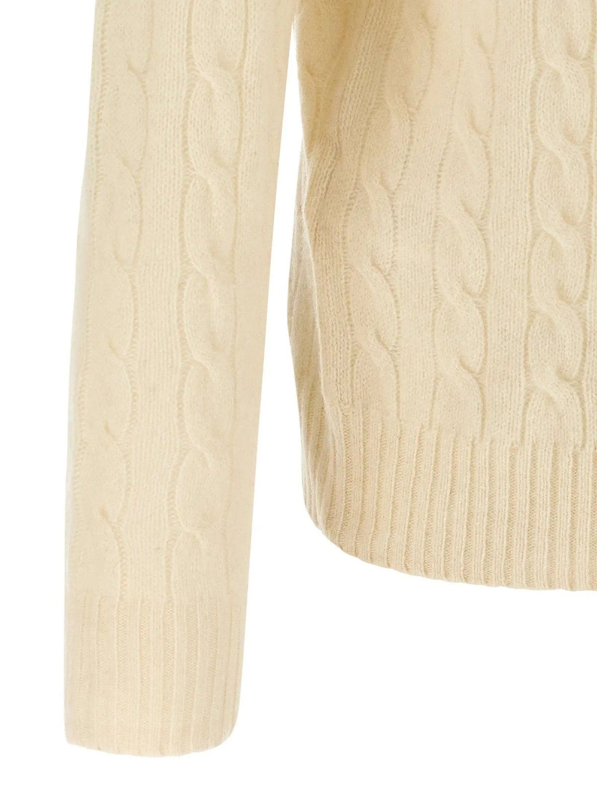 Cardigan en laine blanc polo ralph lauren avec motif torsadé crème texturé interconnecté