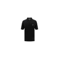 Polo prada en laine noire avec logo blanc subtil sur la poitrine et manches courtes