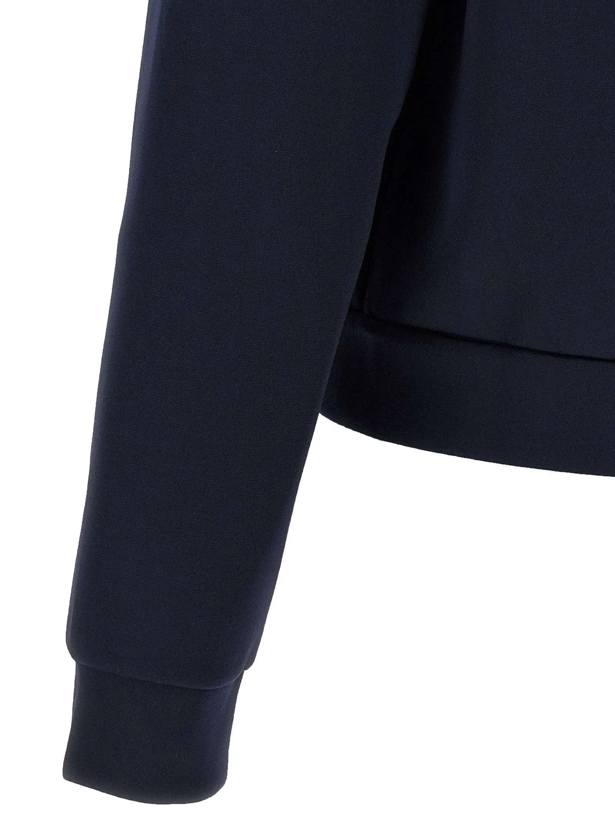 Manche de sweat-shirt prada bleu marine en polyester avec poignets côtelés en polaire