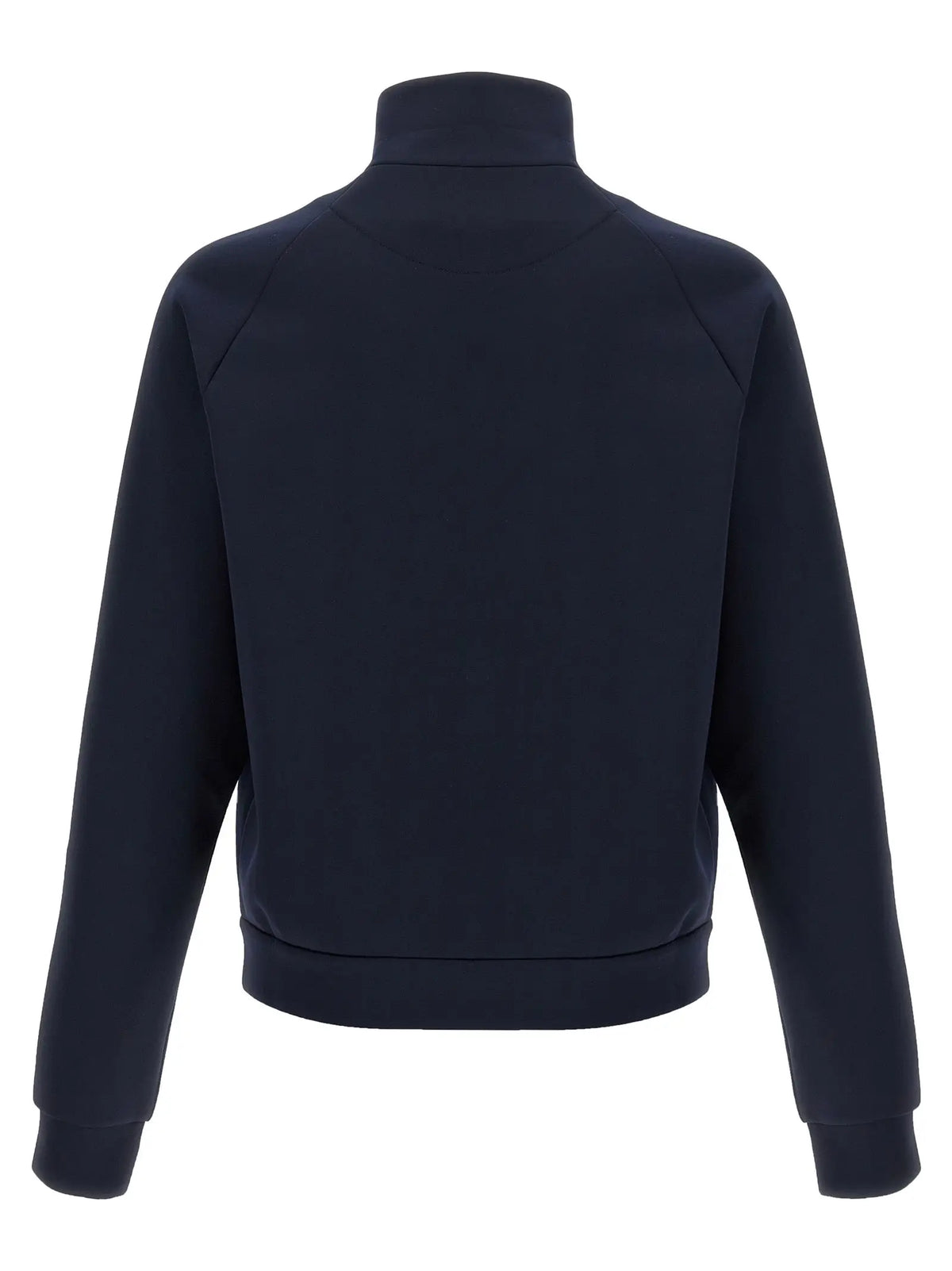 Sweatshirt prada bleu marine en polyester avec col montant et poignets et ourlet côtelés
