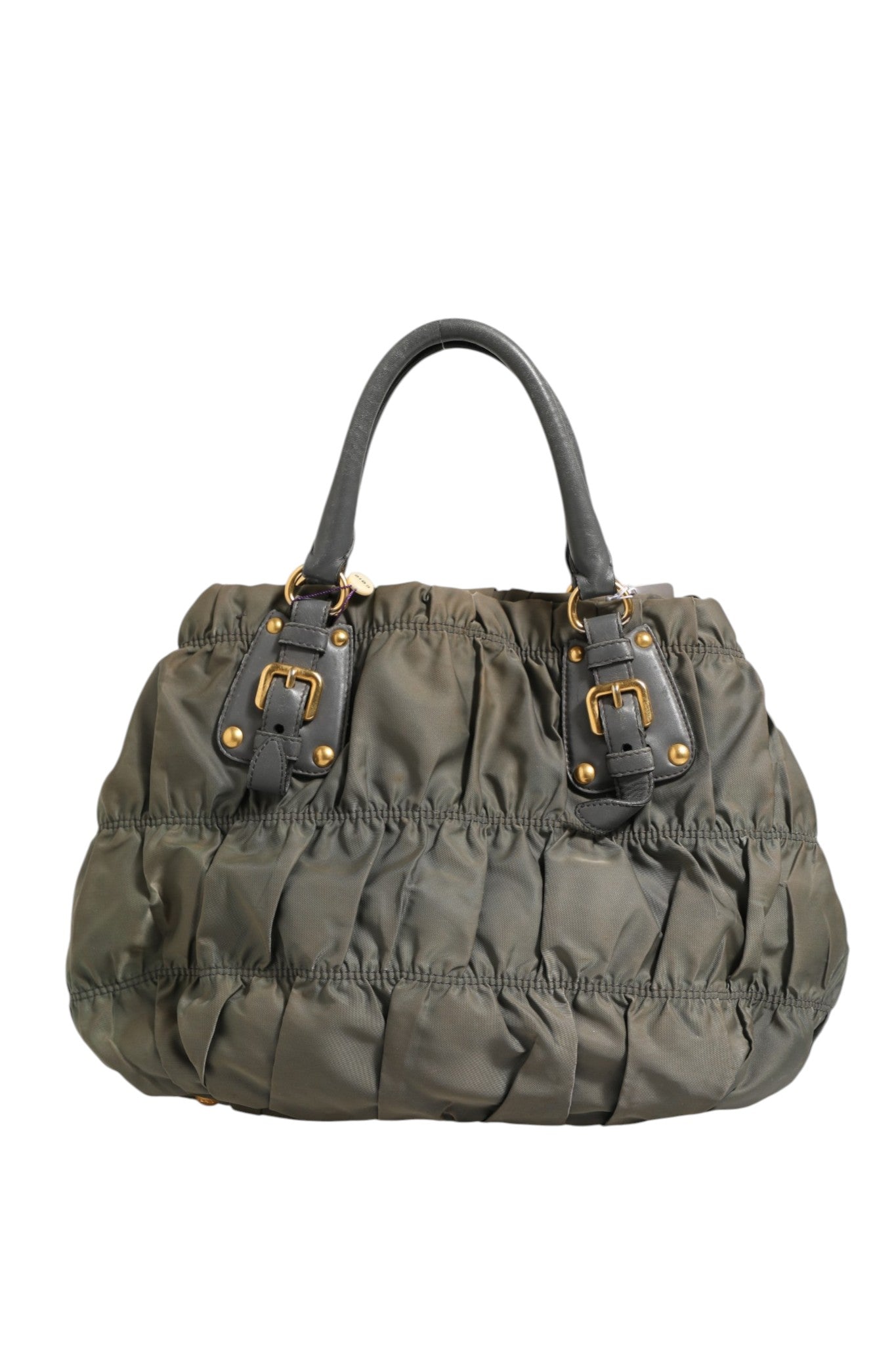 Sac tote en nylon gaufre Prada Tessuto, style élégant et pratique, avec logo Prada visible sur le devant.