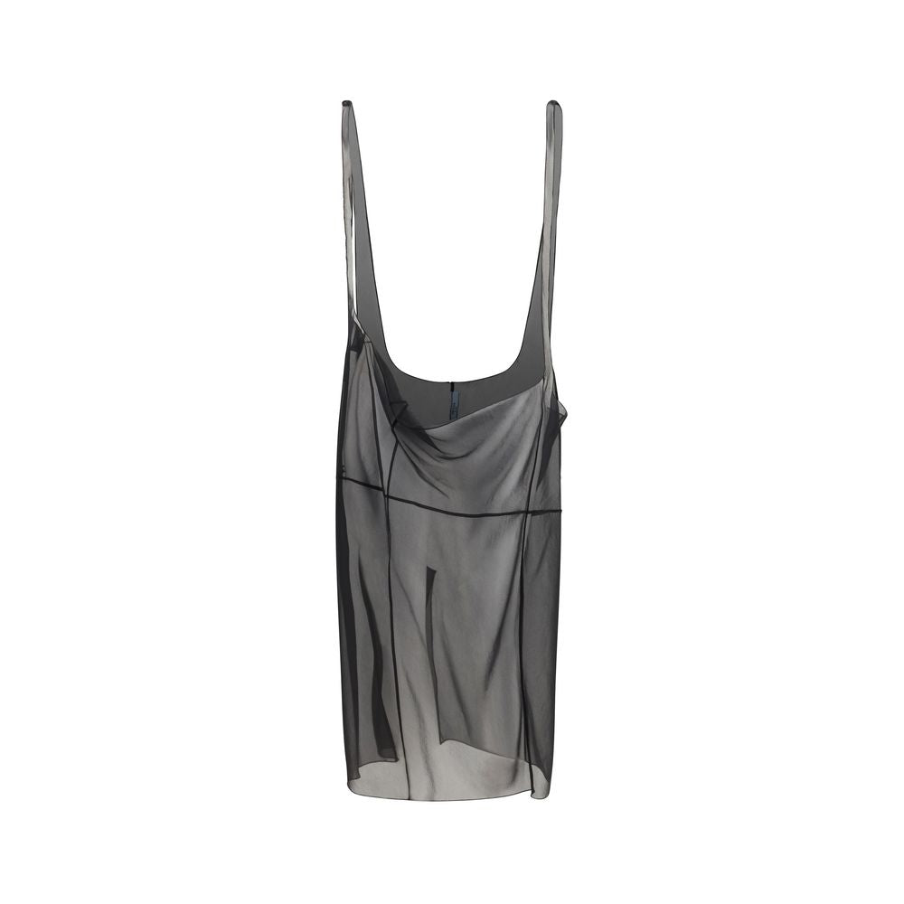 Jupe midi en polyester noir de Prada, élégante et moderne, avec une coupe fluide et un design sophistiqué.