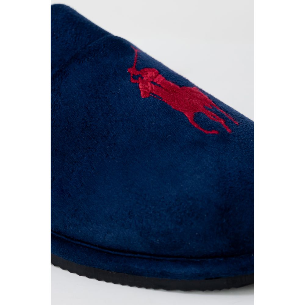 Chaussons en polyester bleu de Ralph Lauren avec semelle intérieure confortable et design élégant.