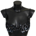 Soutien-gorge en dentelle noire de Roberto Cavalli, sous-vêtements en nylon avec détails élégants.