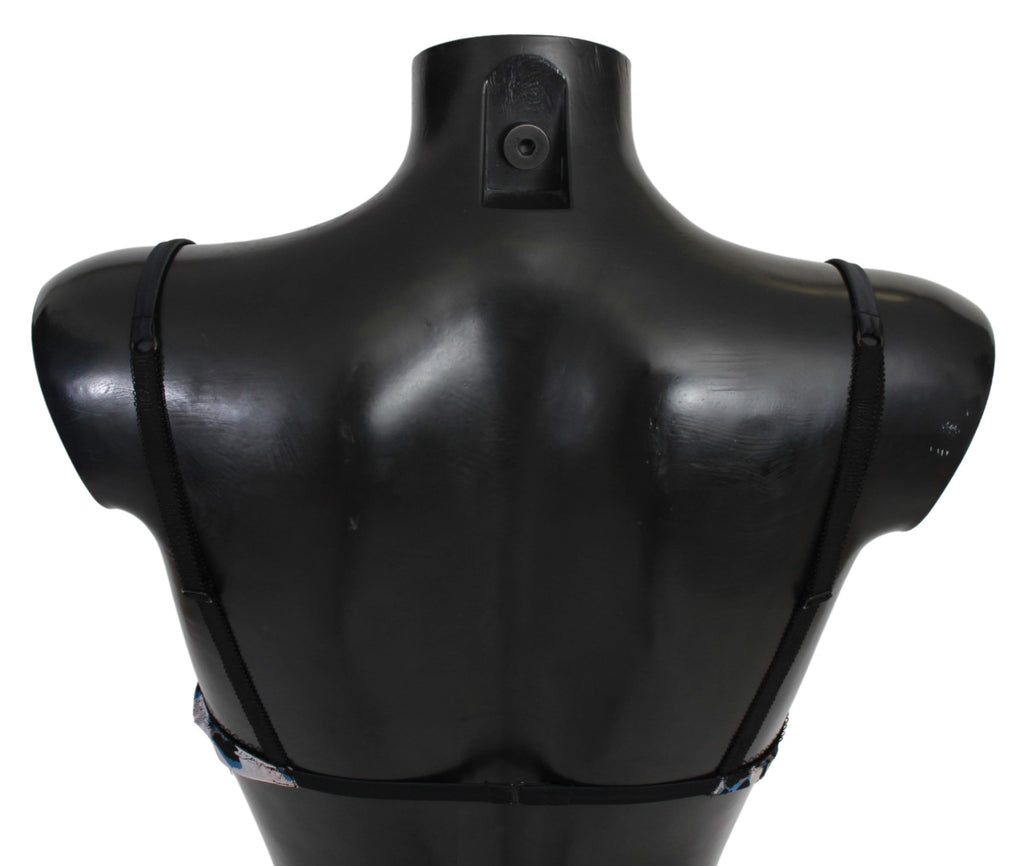 Soutien-gorge noir en dentelle de Roberto Cavalli, sous-vêtements en nylon, détail élégant et sophistiqué.