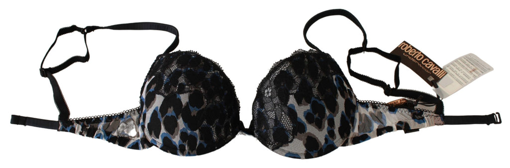 Soutien-gorge noir en dentelle de Roberto Cavalli, sous-vêtements en nylon élégant avec détails en dentelle raffinée.