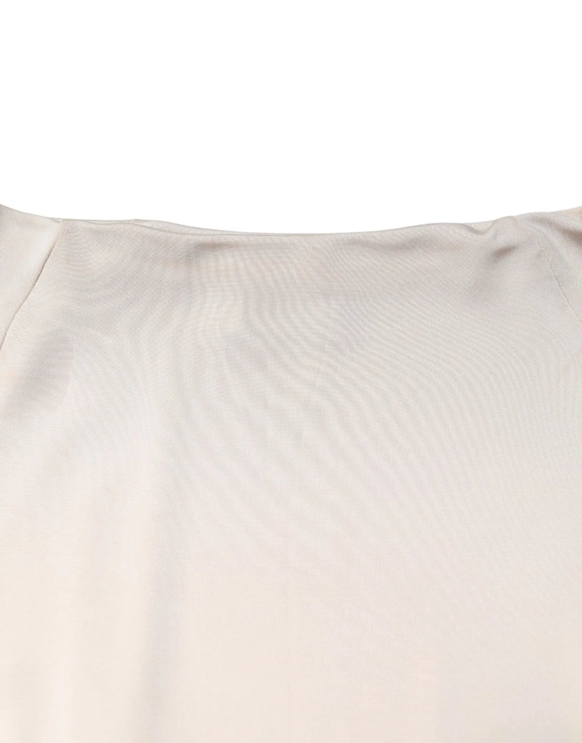 Jupe en satin ivoire couleur crème avec texture fluide et légère brillance dans robe fourreau viscose roberto cavalli