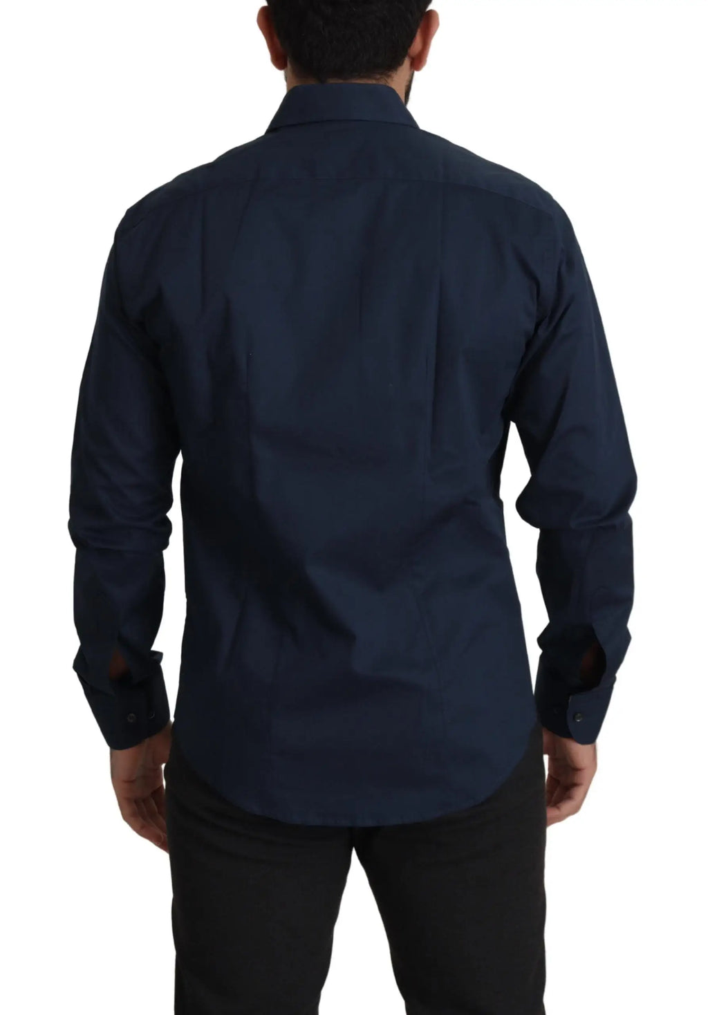 Chemise formelle en coton bleu marine Roberto Cavalli à manches longues avec col classique et poignets boutonnés