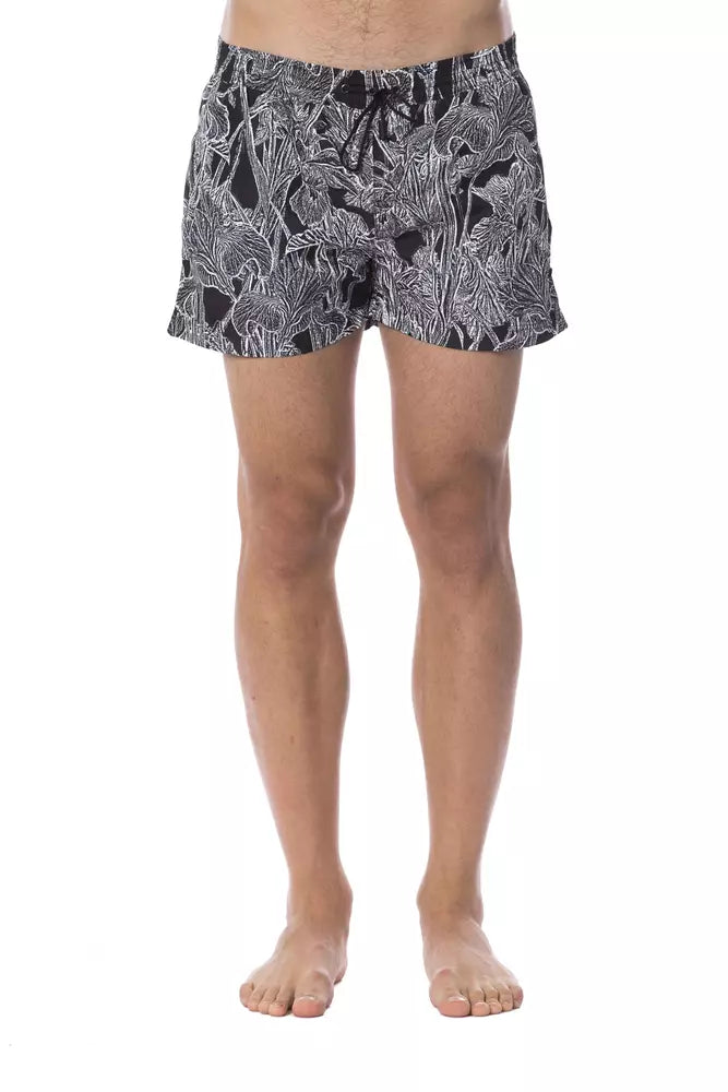 Maillot de bain homme Roberto Cavalli Sport noir en polyester, style sportif, vue de face