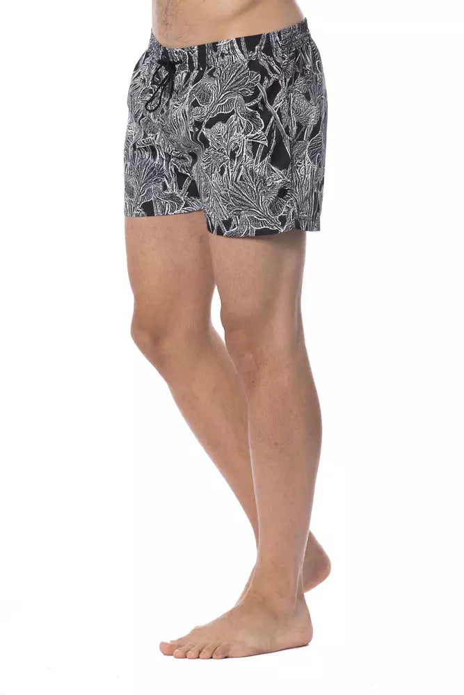 Maillot de bain pour homme Roberto Cavalli Sport en polyester noir, style sportif et élégant.