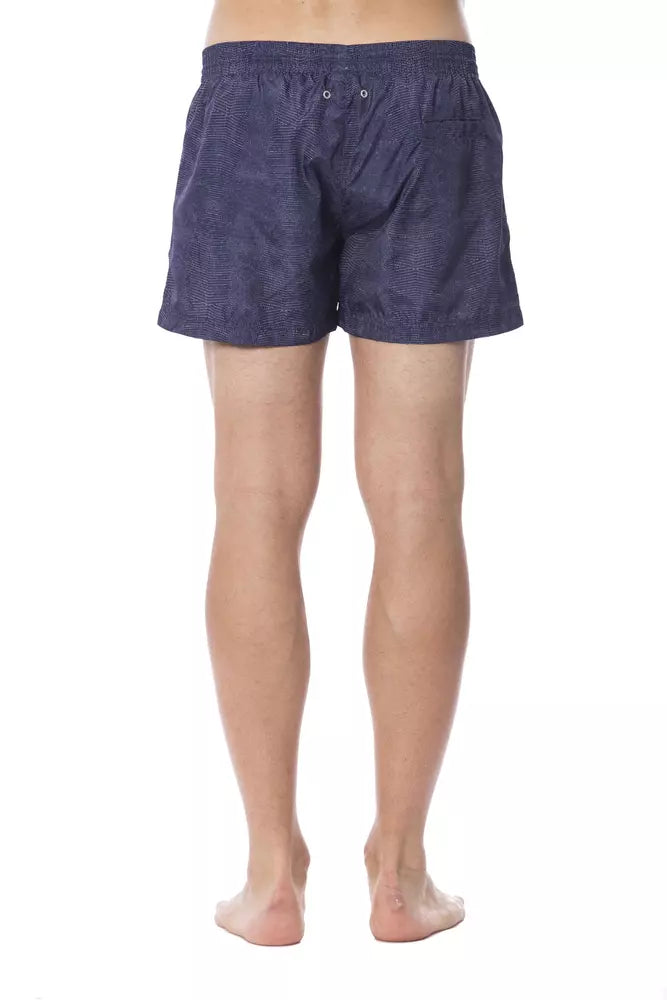 Shorts de bain homme Roberto Cavalli Sport en polyester bleu, style sportif et confortable pour la plage ou la piscine.