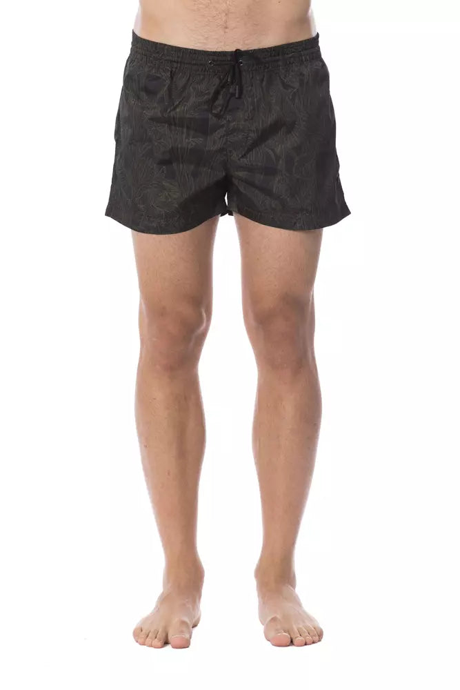 Shorts de bain homme Roberto Cavalli Sport Army en polyester, style sportif avec motif camouflage, parfait pour la plage.
