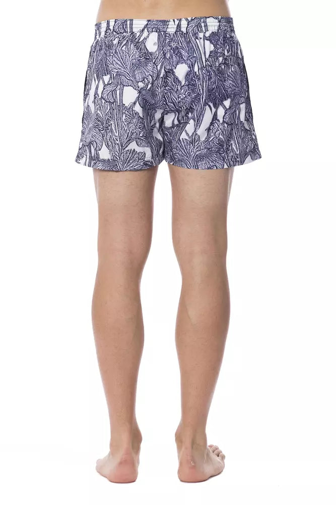 Maillot de bain homme Roberto Cavalli Sport en polyester bleu clair, style léger et sportif pour la plage.