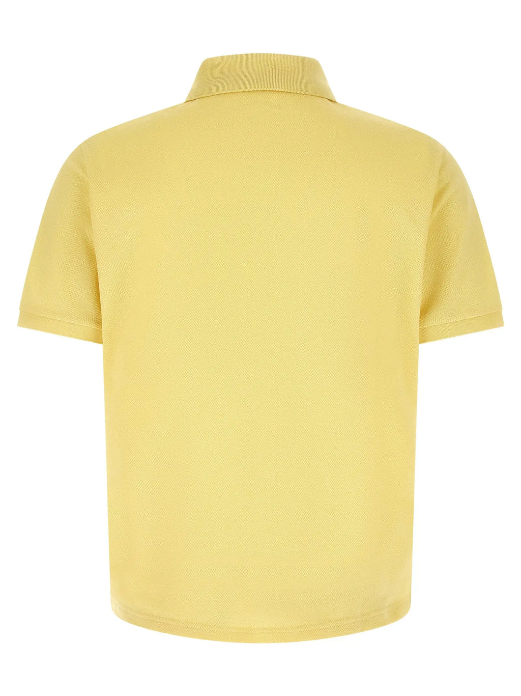 Saint laurent bicolor cotton polo shirt pale yellow short-sleeved with ribbed collar and neatly stitched seams