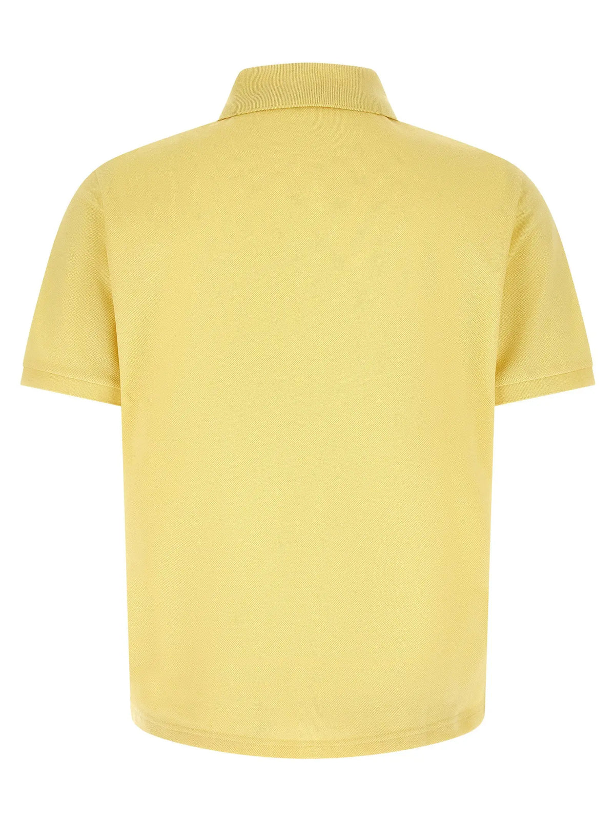 Saint laurent bicolor cotton polo shirt pale yellow short-sleeved with ribbed collar and neatly stitched seams