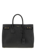 Sac à main saint laurent sac de jour en cuir noir avec poignées supérieures et ferrures dorées