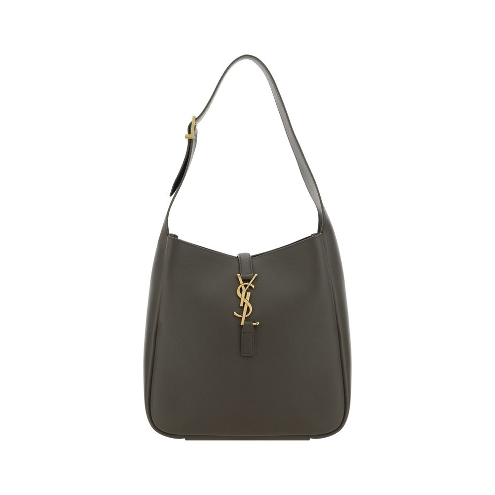 Sac à épaule Saint Laurent Bos Taurus en cuir de veau bicolore, design élégant et sophistiqué, visible en détail.