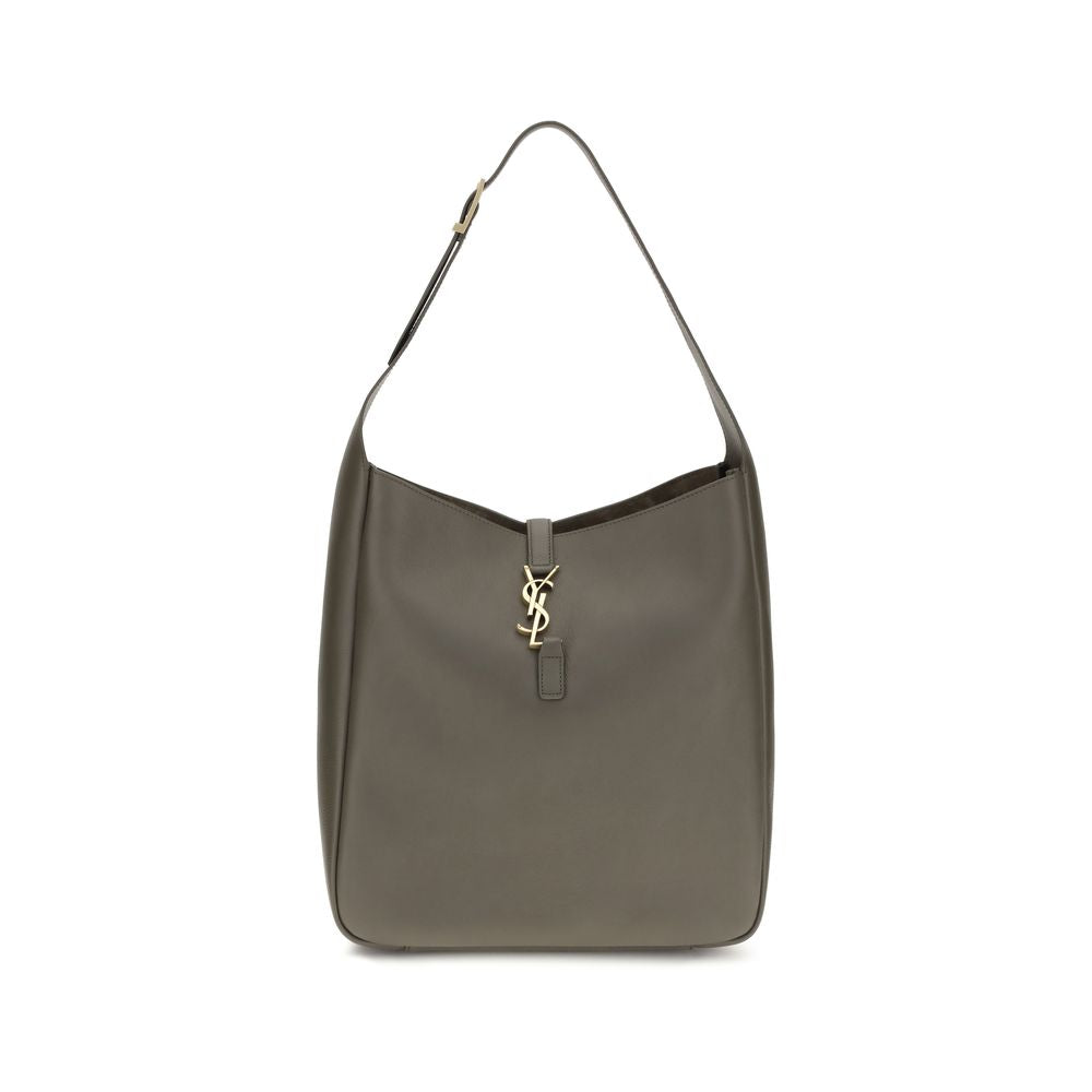 Sac à épaule Saint Laurent Bos Taurus en cuir de veau bicolore, élégant et tendance, avec détails sophistiqués.
