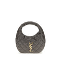 Sac à main gris en agneau Ovis Aries de Saint Laurent avec détails élégants et design sophistiqué.