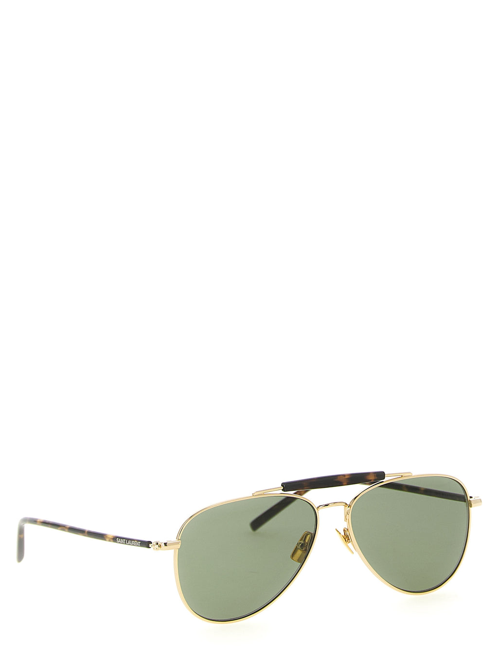 Lunettes de soleil en acétate multicolore de Saint Laurent avec monture large et design élégant.