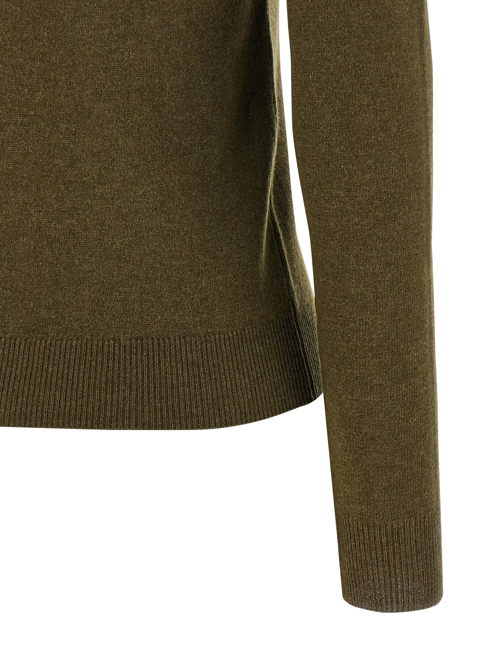 Cardigan en cachemire bicolore Saint Laurent, à manches longues et finition élégante, porté sur un mannequin.
